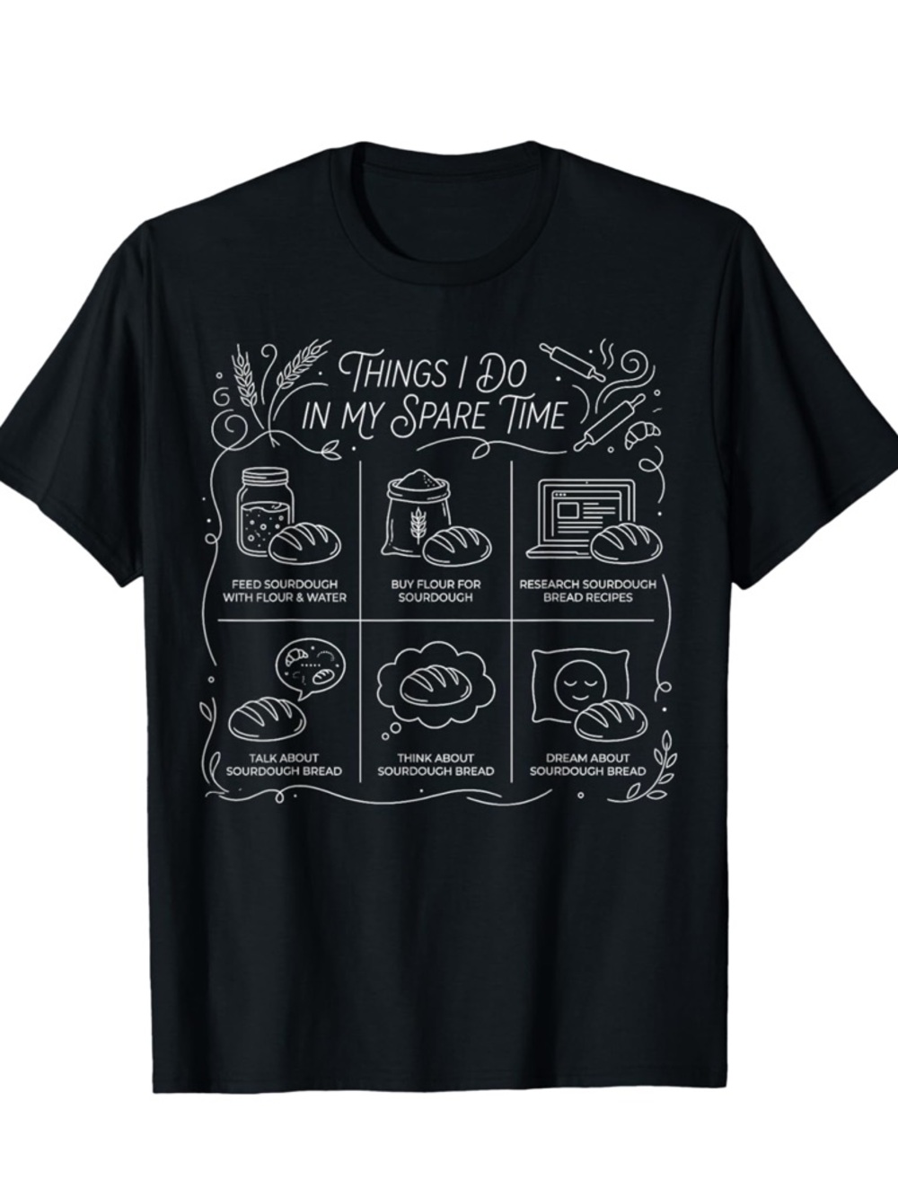 Spare Time Sourdough T‑Shirt - Black